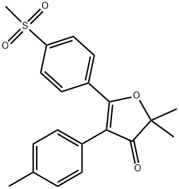 2,2-dimethyl-5-(4-(methylsulfonyl)phenyl)-4-p-tolylfuran-3(2H)-one Struktur