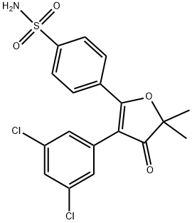 4-(3-(3,5-dichlorophenyl)-5,5-dimethyl-4-oxo-4,5-dihydrofuran-2-yl)benzenesulfonamide Struktur