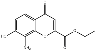 8-Amino-7-hydroxy-4-oxo-4H-1-benzopyran-2-carboxylic acid ethyl ester Struktur