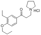 beta-1-Pyrrolidinylaethyl-(4-n-propoxy-3-aethylphenyl)-ketonhydrochlor id [German] Struktur