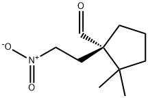 Cyclopentanecarboxaldehyde, 2,2-dimethyl-1-(2-nitroethyl)-, (1S)- (9CI) Struktur