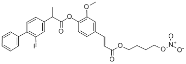 2-FLUORO-ALPHA-METHYL-2-METHOXY-4-[(1E)-3-[4-(NITROOXY)BUTOXY]-3-OXO-1-PROPENYL]PHENYL ESTER, [1,1'-BIPHENYL]-4-ACETIC ACID Struktur