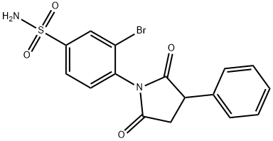 3-bromo-4-(2,5-dioxo-3-phenyl-pyrrolidin-1-yl)benzenesulfonamide Struktur