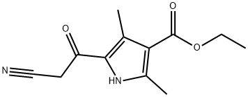 1H-Pyrrole-3-carboxylicacid,5-(cyanoacetyl)-2,4-dimethyl-,ethylester(9CI) Struktur