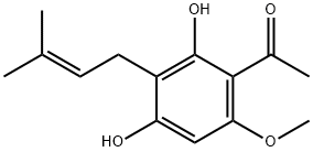 1-[2,4-Dihydroxy-6-methoxy-3-(3-methyl-2-butenyl)phenyl]ethanone Struktur