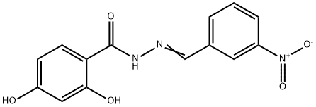 2,4-dihydroxy-N'-{3-nitrobenzylidene}benzohydrazide Struktur