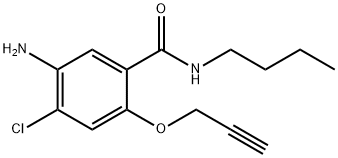 5-Amino-N-butyl-4-chloro-2-(2-propynyloxy)benzamide Struktur