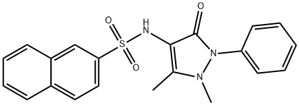 N-(1,5-dimethyl-3-oxo-2-phenyl-2,3-dihydro-1H-pyrazol-4-yl)-2-naphthalenesulfonamide Struktur