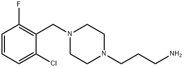 3-[4-(2-CHLORO-6-FLUOROBENZYL)PIPERAZINO]PROPYLAMINE Struktur