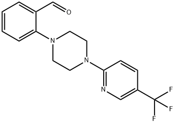 2-(4-[5-(TRIFLUOROMETHYL)-2-PYRIDYL]PIPERAZINO)BENZALDEHYDE Struktur