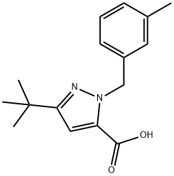 3-(TERT-BUTYL)-1-(3-METHYLBENZYL)-1H-PYRAZOLE-5-CARBOXYLIC ACID Struktur