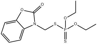 Dithiophosphoric acid O,O-diethyl S-(2,3-dihydro-2-oxobenzoxazol-3-ylmethyl) ester Struktur