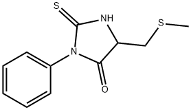 (5R)-5-[(Methylthio)methyl]-3-phenyl-2-thioxoimidazolidin-4-one Struktur