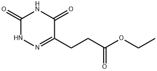 1,2,4-Triazine-6-propanoic acid, 2,3,4,5-tetrahydro-3,5-dioxo-, ethyl ester (9CI) Struktur