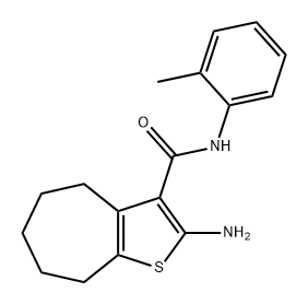 2-AMINO-N-(2-METHYLPHENYL)-5,6,7,8-TETRAHYDRO-4H-CYCLOHEPTA[B]THIOPHENE-3-CARBOXAMIDE Struktur