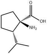 Cyclopentanecarboxylic acid, 1-amino-2-(1-methylethyl)-, (1R,2S)- (9CI) Struktur