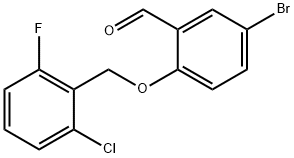 5-BROMO-2-[(2-CHLORO-6-FLUOROBENZYL)OXY]BENZALDEHYDE Struktur