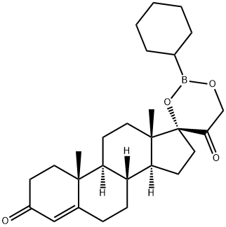 17,21-[(Cyclohexylboranediyl)bisoxy]pregn-4-ene-3,20-dione Struktur