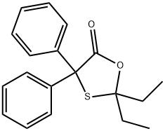 2,2-Diethyl-4,4-diphenyl-1,3-oxathiolan-5-one Struktur