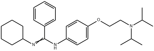 N'-Cyclohexyl-N-[p-[2-(diisopropylamino)ethoxy]phenyl]benzamidine Struktur