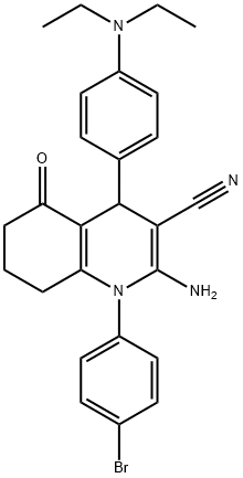 2-amino-1-(4-bromophenyl)-4-[4-(diethylamino)phenyl]-5-oxo-1,4,5,6,7,8-hexahydro-3-quinolinecarbonitrile Struktur