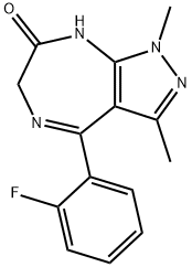 4-(o-Fluorophenyl)-6,8-dihydro-1,3-diMethylpyrazolo[3,4-e][1,4]diazepin-7(1H)-one Struktur