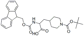 N-ALPHA-FMOC-BETA-(1-BOC-PIPERIDIN-4-YL)-D,L-ALANINE Struktur