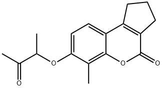 6-METHYL-7-(1-METHYL-2-OXO-PROPOXY)-2,3-DIHYDRO-1H-CYCLOPENTA[C]CHROMEN-4-ONE Struktur