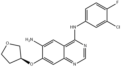 (S)-N4-(3-chloro-4-fluorophenyl)-7-(tetrahydrofuran-3-yloxy)quinazoline-4,6-diaMine Struktur