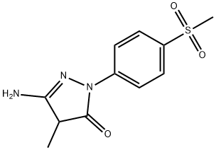 5-amino-2,4-dihydro-4-methyl-2-[4-(methylsulphonyl)phenyl]-3H-pyrazol-3-one Struktur