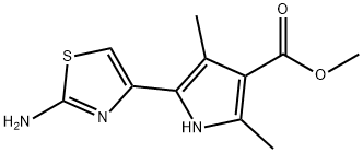 1H-Pyrrole-3-carboxylicacid,5-(2-amino-4-thiazolyl)-2,4-dimethyl-,methylester(9CI) Struktur