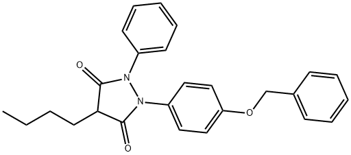 4-butyl-2-phenyl-1-[4-(phenylmethoxy)phenyl]pyrazolidine-3,5-dione Struktur