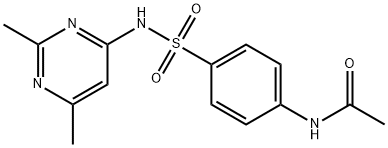 N-[4-[[(2,6-dimethyl-4-pyrimidinyl)amino]sulphonyl]phenyl]acetamide Struktur