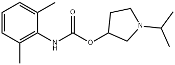 N-(2,6-Dimethylphenyl)carbamic acid 1-isopropyl-3-pyrrolidinyl ester Struktur