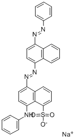 sodium 8-anilino-5-[[4-(phenylazo)-1-naphthyl]azo]naphthalene-1-sulphonate Struktur