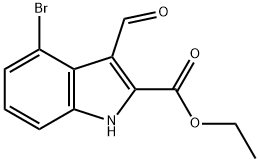 1H-INDOLE-2-CARBOXYLIC ACID,4-BROMO-3-FORMYL-,ETHYL ESTER Struktur