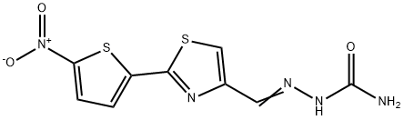 [[2-(5-nitrothiophen-2-yl)-1,3-thiazol-4-yl]methylideneamino]urea Struktur