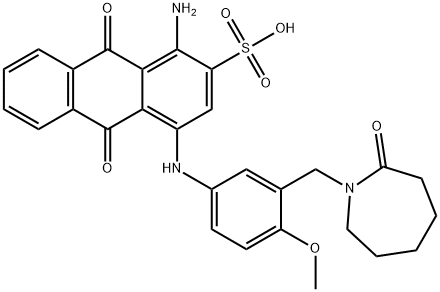 1-amino-4-[[3-[(hexahydro-2-oxo-1H-azepin-1-yl)methyl]-4-methoxyphenyl]amino]-9,10-dihydro-9,10-dioxoanthracene-2-sulphonic acid Struktur