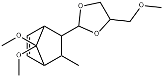 2-Norbornen-7-one, 5-(4-(methoxymethyl)-1,3-dioxolan-2-yl)-6-methyl-,  dimethyl acetal Struktur