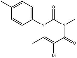 5-bromo-3,6-dimethyl-1-(4-methylphenyl)pyrimidine-2,4-dione Struktur