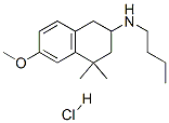 N-butyl-6-methoxy-4,4-dimethyl-tetralin-2-amine hydrochloride Struktur