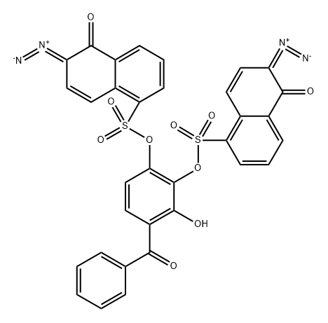 4-benzoyl-3-hydroxy-1,2-phenylene bis(6-diazo-5,6-dihydro-5-oxonaphthalene-1-sulphonate) Struktur