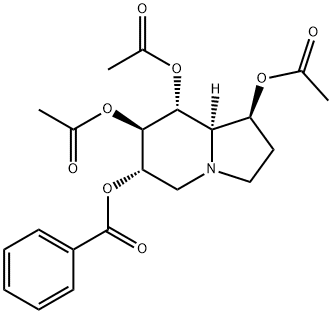 1,6,7,8-Indolizinetetrol, octahydro-, 1,7,8-triacetate 6-benzoate, (1S,6S,7R,8R,8aR)- Struktur