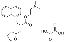 alpha-(1-Naphthylmethyl)tetrahydro-2-furanpropionic acid 2-(dimethylam ino)ethyl ester oxalate Struktur