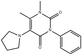 1,6-Dimethyl-3-phenyl-5-(1-pyrrolidinyl)pyrimidine-2,4(1H,3H)-dione Struktur