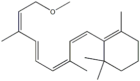 (all-E)-2-(9-methoxy-3,7-dimethyl-1,3,5,7-nonatetraenyl)-1,3,3-trimethylcyclohexene Struktur