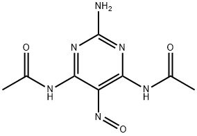 N,N'-(2-amino-5-nitrosopyrimidine-4,6-diyl)bisacetamide Struktur