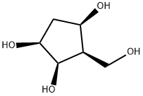 1,2,4-Cyclopentanetriol, 3-(hydroxymethyl)-, (1S,2R,3R,4R)- (9CI) Struktur