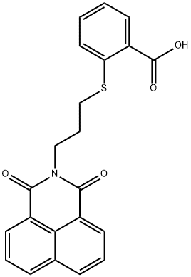 2-[3-(1,3-Dioxo-1H,3H-benzo[de]isoquinolin-2-yl)-propylsulfanyl]-benzoic acid Struktur