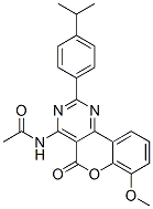 4-(Acetylamino)-2-(p-cumenyl)-7-methoxy-5H-[1]benzopyrano[4,3-d]pyrimidin-5-one Struktur